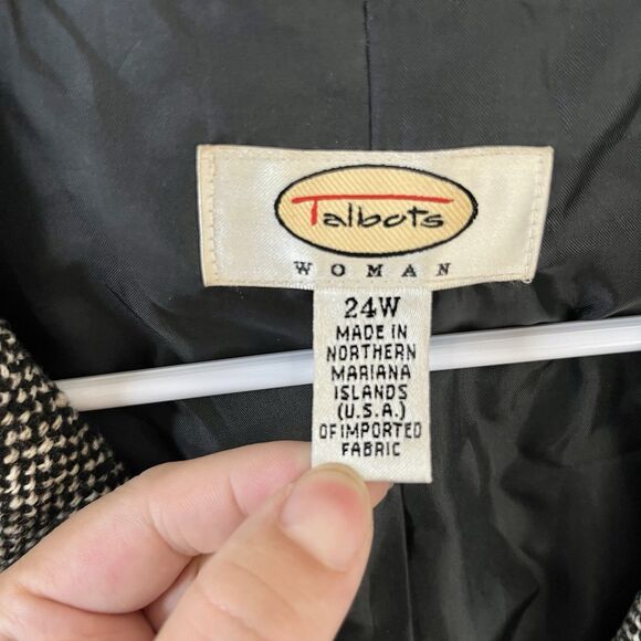 Vintage Talbots Classic Wool Blend Tweed Blazer/Coat Women Size 24W Made In USA - Picture 3 of 11